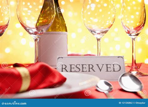 reserved table stock photo image  christmas party