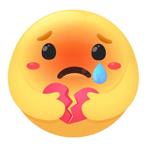 Emoji Icon Vector Cartoon Sad Mood Is Crying With Blue