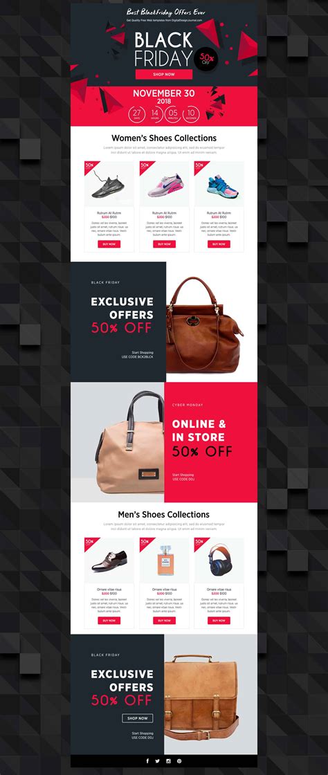 free black friday landing page template html and psd
