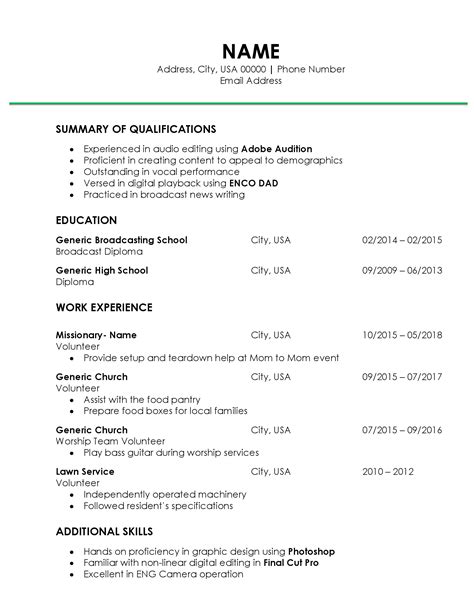 resume   work experience rresumes