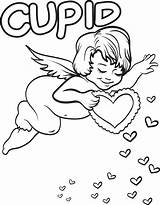 Cupid Coloring Pages Printable Valentine Getcolorings Color Print Kids sketch template