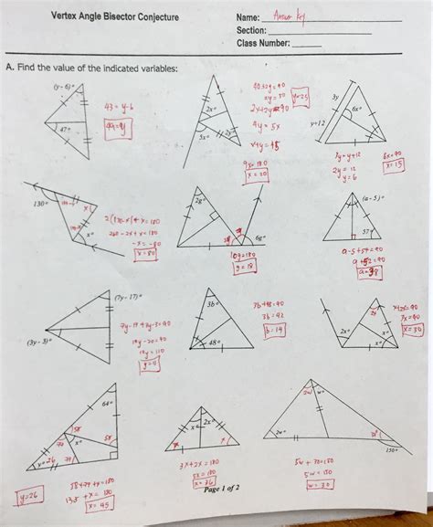 2 8b Angles Of Triangles Worksheet Answers Free