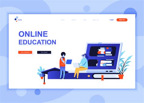 modern flat web page design template concept   education