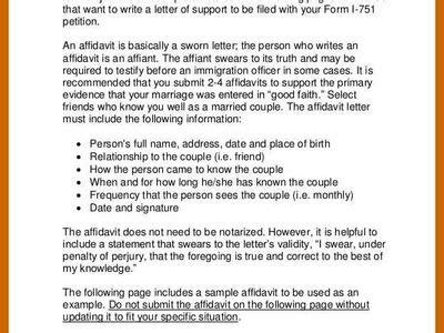 good faith marriage affidavit letter sample fun activity  home