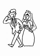 Trouwen Casarse Marier Sposarsi Heiraten Malvorlage Moglie Marito Kleurplaten Schoolplaten Educima Educolor sketch template