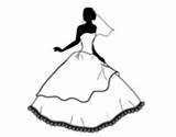 Dress Wedding Coloring Dresses Veil Pages Coloringcrew Strapless Fashion sketch template