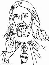 Colorear Christian Cristianos Jesús Sagrado Corazón Getdrawings sketch template