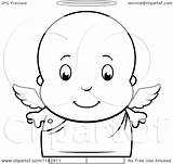 Angel Baby Clipart Vector Coloring Boy Cute Cartoon Outlined Thoman Cory sketch template