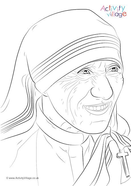 mother teresa colouring page