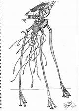 Tripod War Tripods Martian Sketch Worlds Alien Humanoid Sketches Machine sketch template