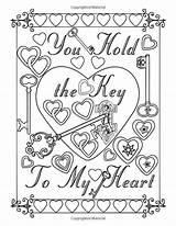 Coloring Pages Book Adult Quotes Boyfriend Word Valentine Printable Color Heart Key Sheets Hold Swear Adults True Colouring Printables Mandala sketch template