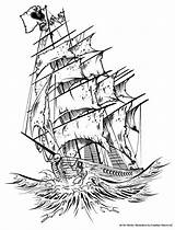 Tattoo Ship Pirate Drawing Sketch Ghost Line Tattoos Designs Simple Sinking Outline Pearl Realistic Sunken Ships Drawings Hot Compass Flag sketch template