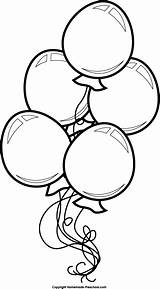 Balloons Balloon Birthday Clipart Clip Drawing Bunch Baloons Coloring Outline Pages Ballon Line Ballons Globos Para Cliparts Colorear Bw Pixels sketch template