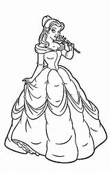 Coloring Princess Disney Pages Belle Ariel Colouring Dress Library Clipart Beautiful Princesses sketch template
