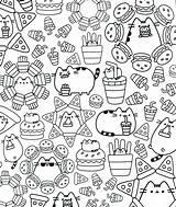Pusheen Coloring Cat Pages Doodle Book Christmas Sheet Sheets sketch template