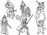Jedi Coloring Star Pages Wars Printable Getcolorings Color sketch template