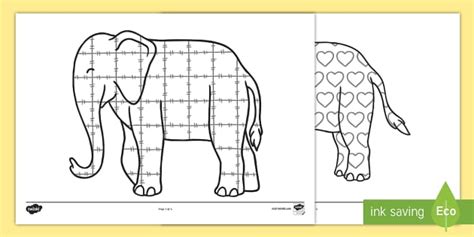 elmer  elephant template patterns colouring sheets