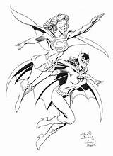Supergirl Batgirl Vrouw Superheld Riggs Batman sketch template