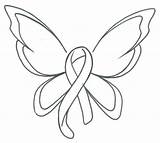 Cancer Butterfly Breast Ribbon Tattoo Awareness Drawing Clipart Lupus Pages Stencil Coloring Tattoos Cliparts Clip Colouring Drawings Paintingvalley Color Library sketch template