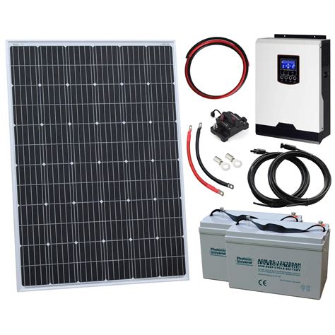 buy   complete  grid solar power system   solar panel kw hybrid inverter