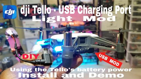 dji tello usb power light mod install  demo flight youtube