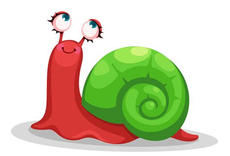 cute red snail cartoon  vector art  vecteezy