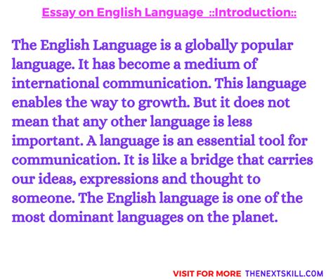 essay  english language short long
