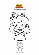 Prinzessin Unicornio Einhorn Principessa Unicorno Supercolored sketch template