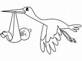 Stork Baby Coloring Pages Kids Bird Flying Boyama Leylek Sayfası Printable Choose Board sketch template