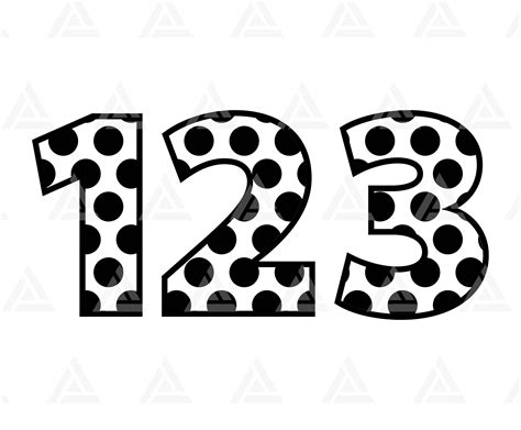 Polka Dot Numbers Svg Polka Dot Font Polka Birthday Numbers Etsy