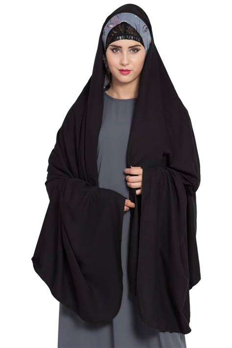 rayon black irani chadar rida hijab with detachable nose piece