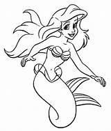 Ariel Coloring Pages Princess Disney Kids Printable Mermaid Cartoon Little sketch template