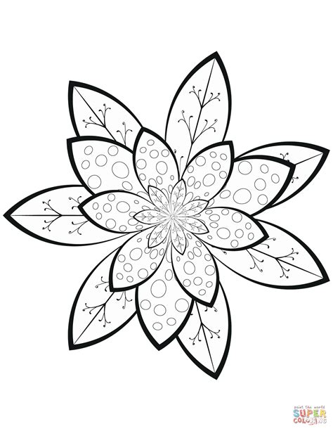 flower pattern coloring page  printable coloring pages