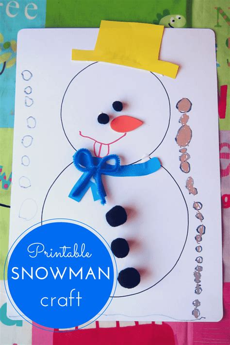 printable snowman craft  kids