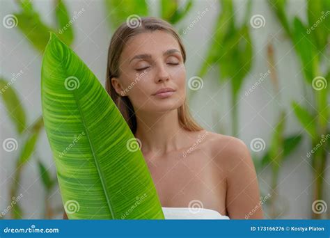 portrait   beautiful young girl   green leaf spa treatments