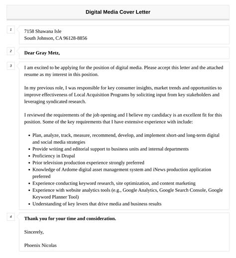 digital media cover letter velvet jobs