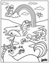 Unicorn Animals Printable Coloring Rainbow Ecoloringpage Kids sketch template