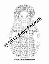 Nigerian Southern Coloring Doll Traditional Sheet Printable Dress Amyperrotti sketch template