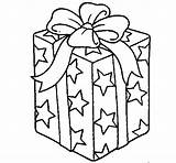 Paper Coloring Starry Wrapped Present Coloringcrew Christmas sketch template