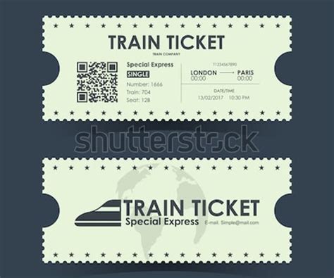 train ticket templates  ai word pages psd publisher