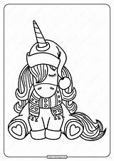 Coloring Pages Unicorn Christmas Printable sketch template