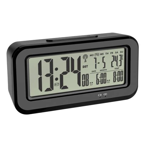 digital radio controlled alarm clock  temperature boxx tfa dostmann