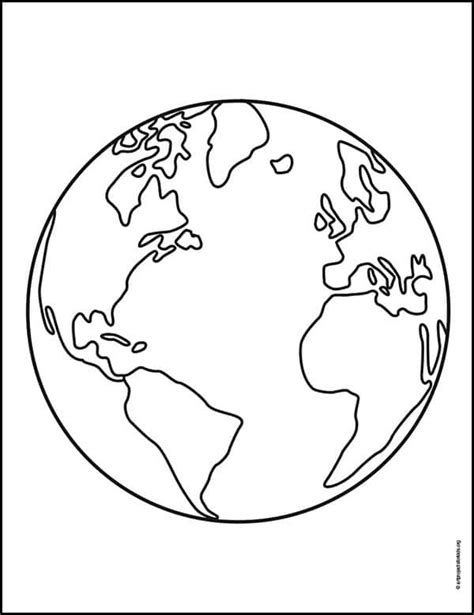 easy   draw  earth tutorial  earth coloring page