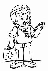 Doctor Pages Coloring Nurse Cute Printable Kids Related sketch template