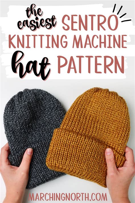 easiest knitting machine beanie hat pattern sentro jamit  addi