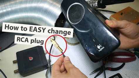 easy change rca plug logitech speaker cable youtube