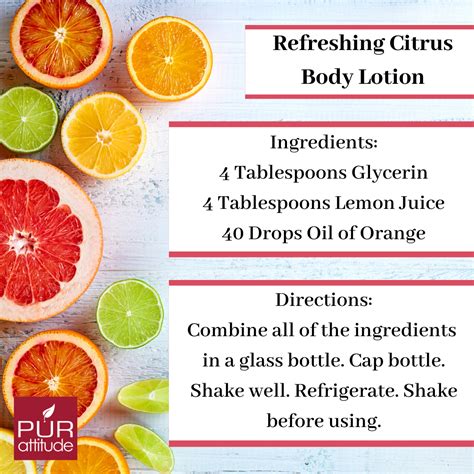 refreshing citrus body lotion recipe body lotion