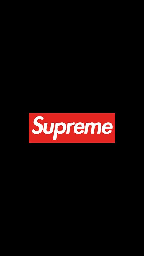 supreme black brand logo original sideways white hd phone