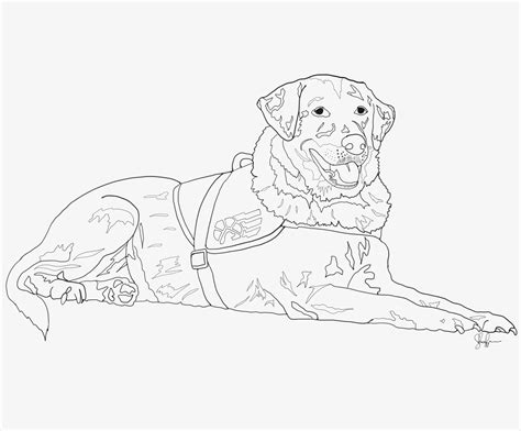 custom service dog drawing email deat   quote dog
