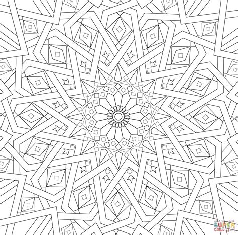 traditional islamic mosaic coloring page  printable coloring pages